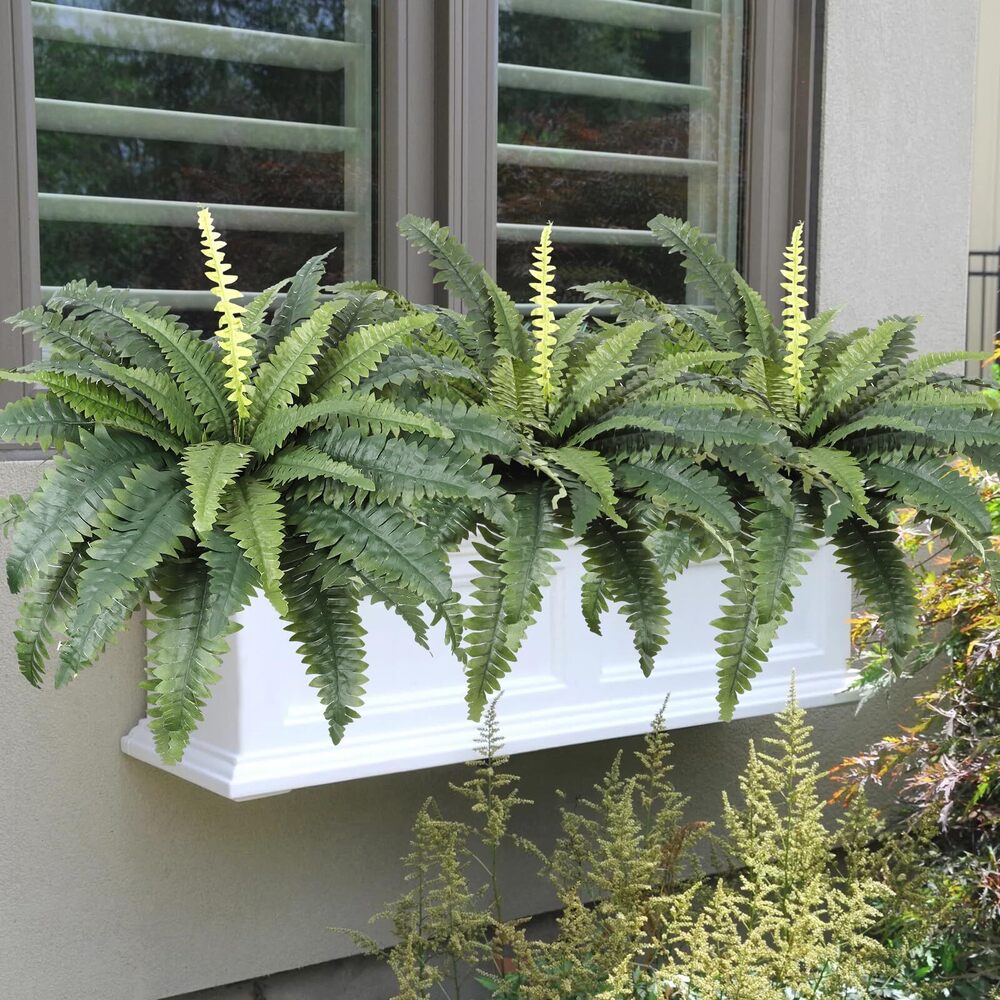 3008 Artificial Ferns for Outdoors Set of 2 Bouquets 30" Diam Large Long - Picture 5 of 8